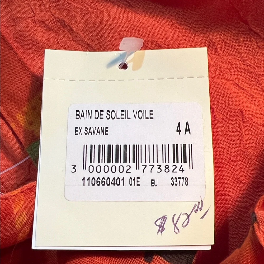 Vintage Catimini Orange Dress with Swirl and Animal Safari Print. Size 4​